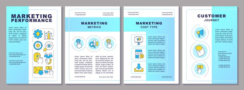 Marketing performance brochure layout Stock Illustration