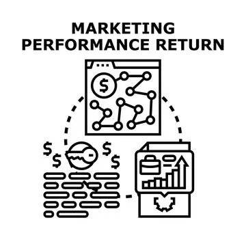 Marketing performance return measurement displaying business analytics イラスト素材