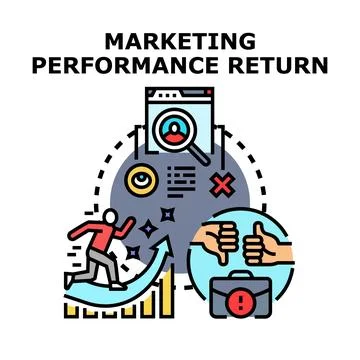 Marketing performance return strategy and evaluation concept Stock Illustration