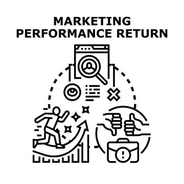 Marketing performance return strategy and evaluation concept Stock Illustration