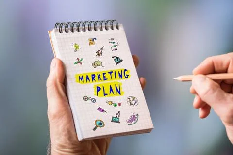 Marketing plan concept on a notepad 스톡 사진