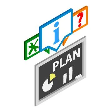 Marketing plan icon, isometric style Stock Illustration