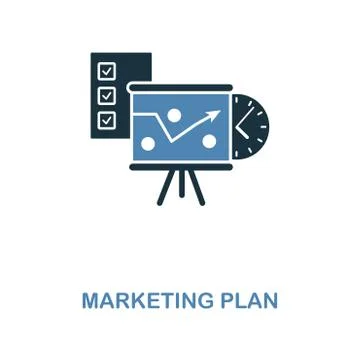 Marketing Plan icon in two colors. Creative design from online marketing icon Stock Illustration