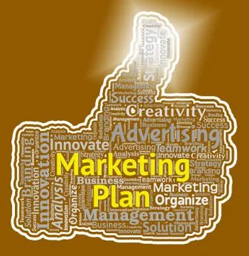 Marketing Plan Shows Emarketing Programme And Promotion Stock Illustration