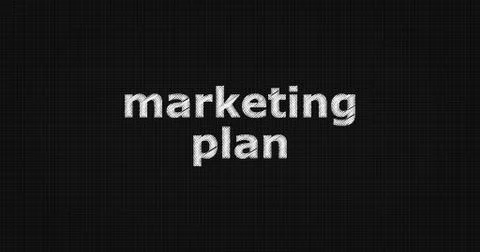 MARKETING PLAN text on board Illustrazione stock