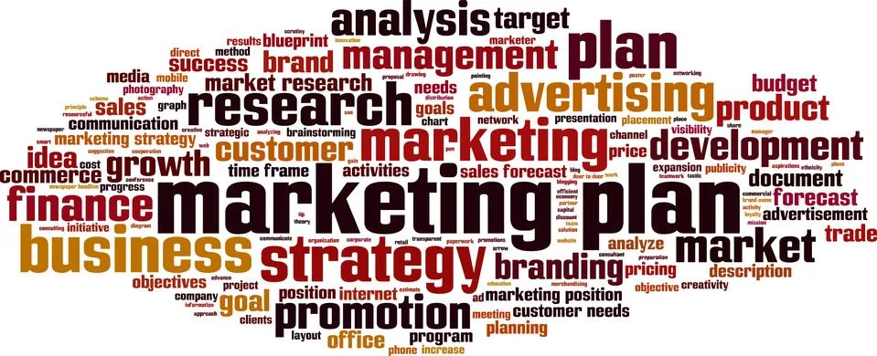 Marketing plan word cloud Stock Illustration