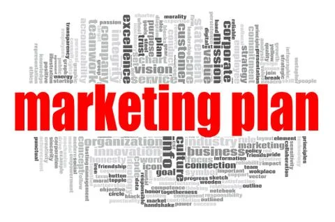 Marketing plan word cloud Stock Illustration