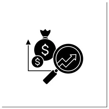 Marketing predictive analytics glyph icon Illustrazione stock