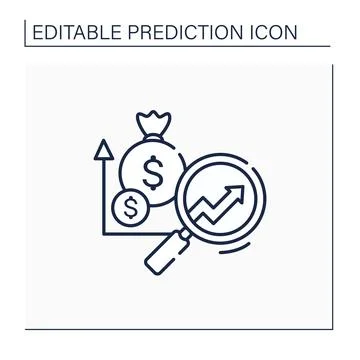 Marketing predictive analytics line icon 스톡 일러스트