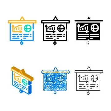 Marketing presentation color icon vector modern Stock Illustration