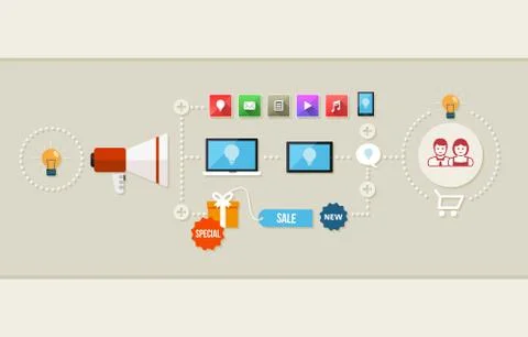 Marketing process concept Stock Illustration