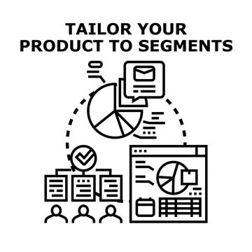 Marketing product segmentation strategy tailoring solution Stock Illustration