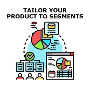 Marketing product segmentation strategy tailoring solution Stock Illustration