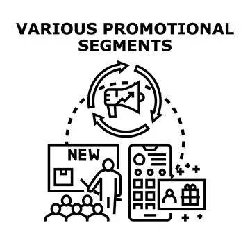 Marketing promotion strategy developing segments concept vector Stock Illustration