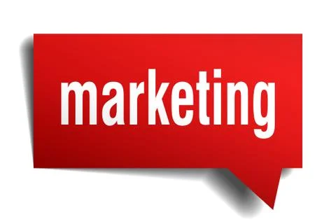 Marketing red 3d speech bubble Stock Illustration