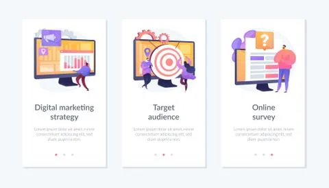 Marketing research app interface template. Stock Illustration