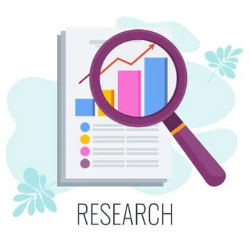 Marketing research icon. Flat vector illustration on white background. Stock Illustration