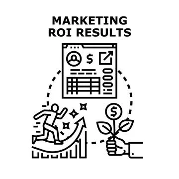 Marketing roi results concept developing successful strategy Stock-Illustration
