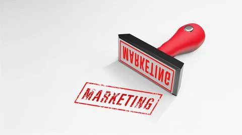MARKETING rubber Stamp 3D rendering Stock Illustration