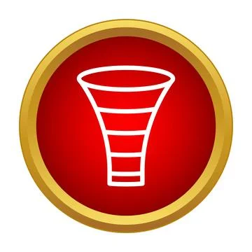 Marketing sales funnel analyzing data process icon イラスト素材