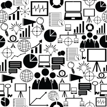 Marketing seamless pattern background icon. Stock Illustration