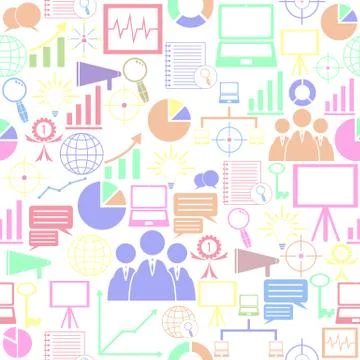 Marketing seamless pattern background icon. Stock Illustration