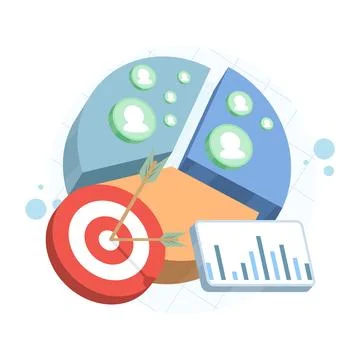 Marketing segmentation and audience targeting concept Illustrazione stock