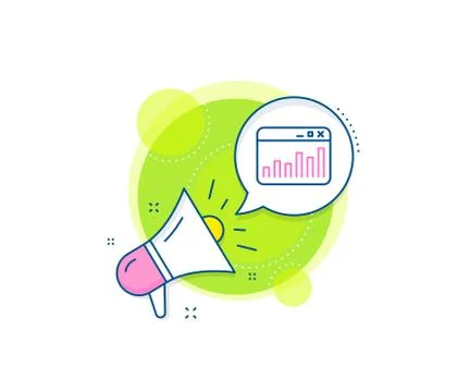 Marketing statistics line icon. Web analytics symbol. Vector 스톡 일러스트