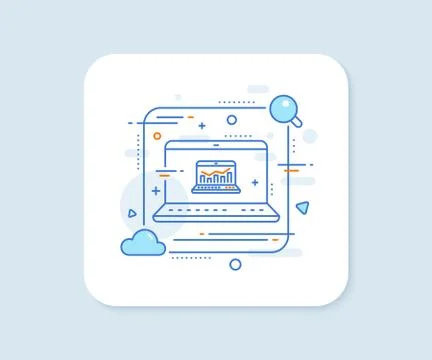 Marketing statistics line icon. Web analytics symbol. Vector 스톡 일러스트