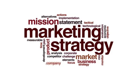 Marketing strategy animated word cloud. Flying words. Stock Footage 69183791