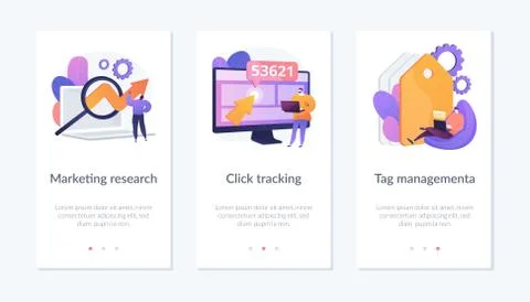 Marketing strategy app interface template. Illustrazione stock