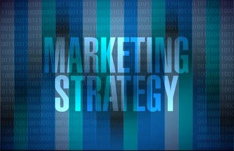 Marketing strategy binary sign concept Illustrazione stock