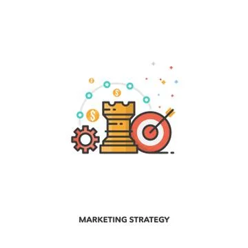 Marketing strategy concept design. Vector line design. Stock Illustration
