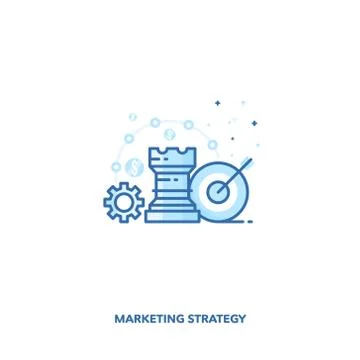 Marketing strategy concept design. Vector line design. Stock Illustration