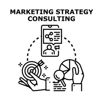 Marketing strategy consulting planning development and analysis 스톡 일러스트