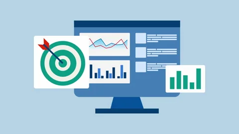 Marketing strategy displayed on computer screen, 2d Animation with Alpha Matte Stock-Footage 335800920