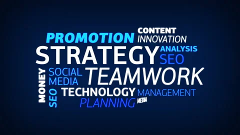Marketing strategy teamwork text cloud Stock Footage 169273573