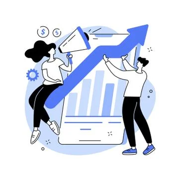 Marketing team abstract concept vector illustration. Illustrazione stock