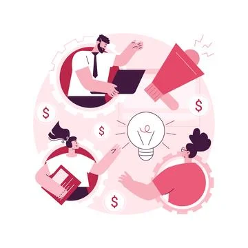 Marketing team abstract concept vector illustration. Stock Illustration