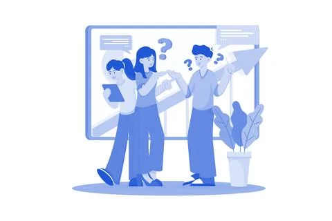 Marketing Team Discussion On Data Analysis Stock Illustration