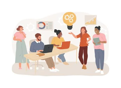 Marketing team isolated concept vector illustration. Ilustración de archivo