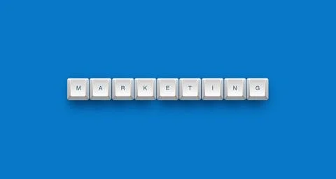 Marketing text on a 3d keyboard button with shadow concept series Stock Illustration