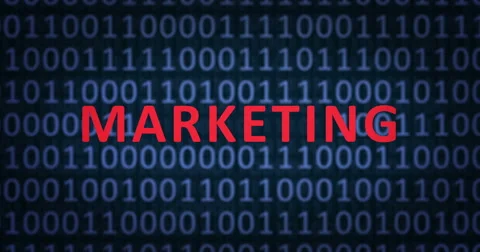 MARKETING word with binary numbers Stock Footage 64301014