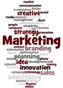 Marketing, word cloud concept 스톡 일러스트