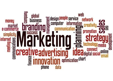 Marketing, word cloud concept Illustrazione stock