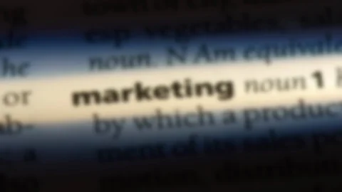 Marketing word in a dictionary. Stock Footage 99563433