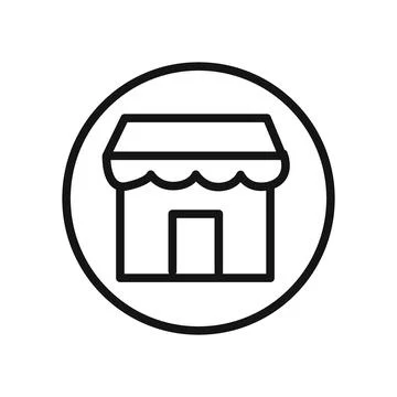 Marketplace icon linear vector graphics sign Ilustración de archivo