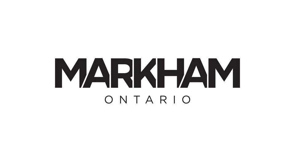 Markham in the Canada emblem. The design features a geometric style, vector.. Stock Illustration