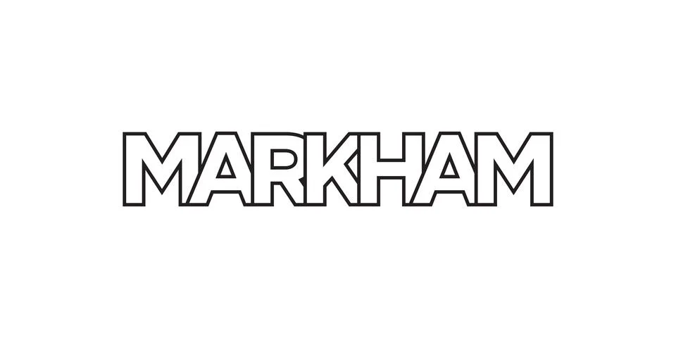 Markham in the Canada emblem. The design features a geometric style, vector.. Stock Illustration