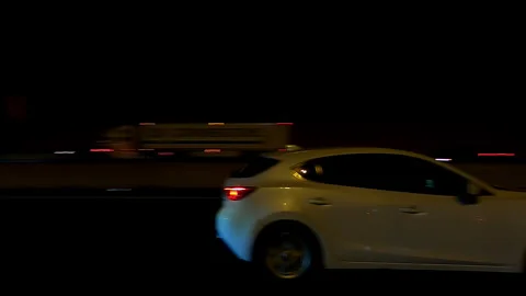 Markham, Canada, May 31 2025 POV side view driving on very dark night in city Stock Footage 309460401
